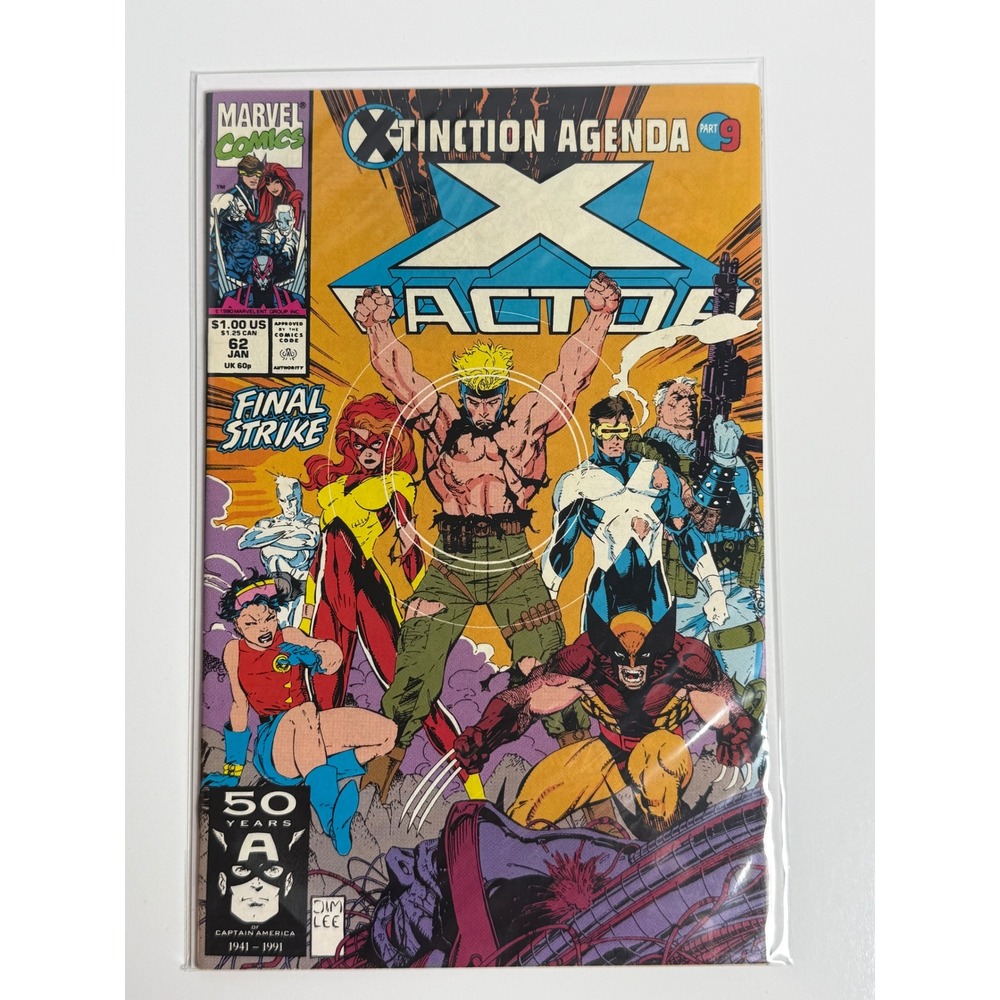 X-Factor #62 1991 Marvel X-Tinction Agenda Part 9 Jim Lee Cover Wolverine Cable
